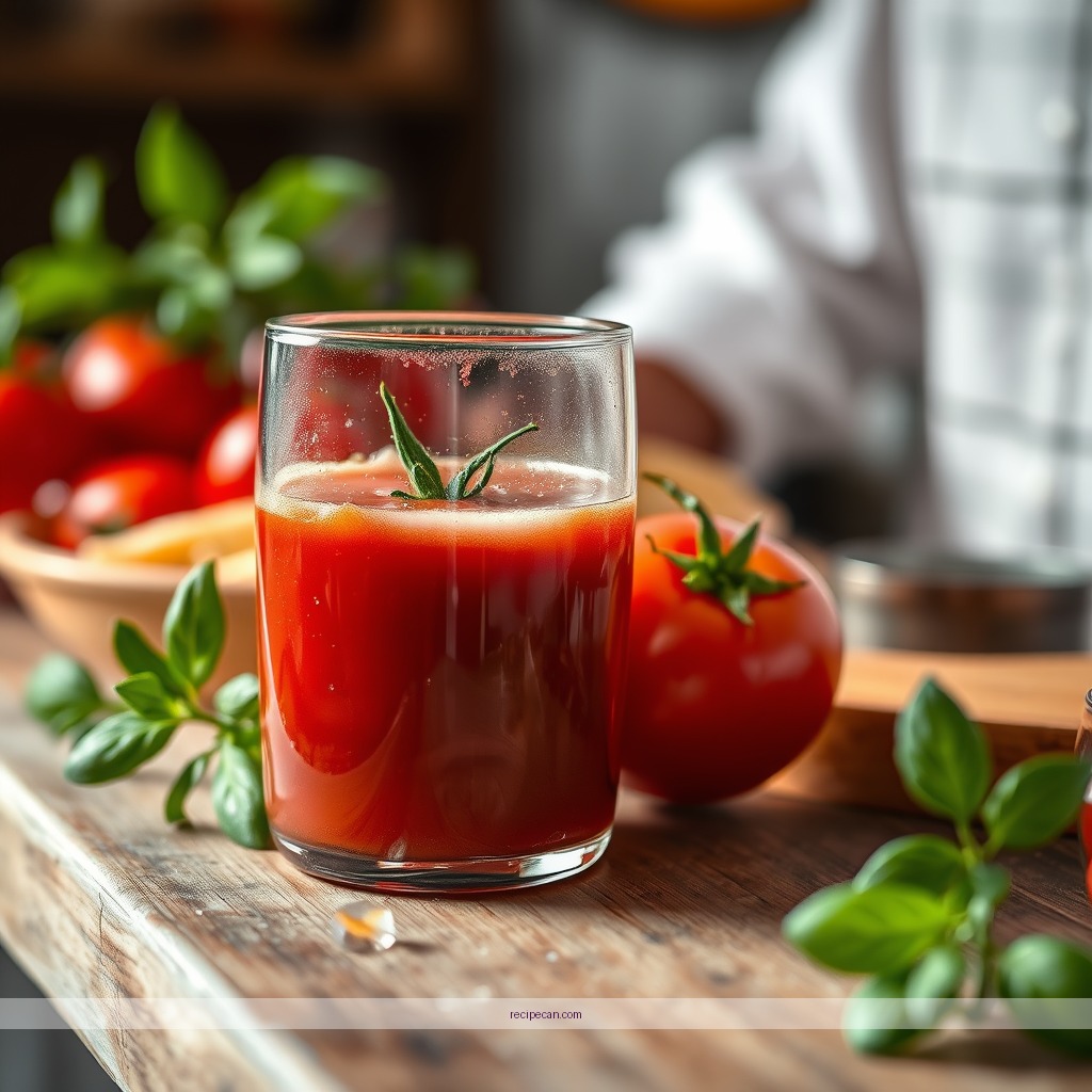 Ingredients - recipe for tomato juice