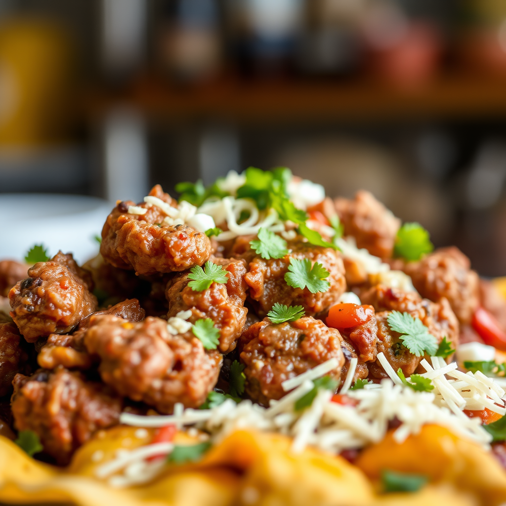 Ingredients - recipe for nachos with ground beef