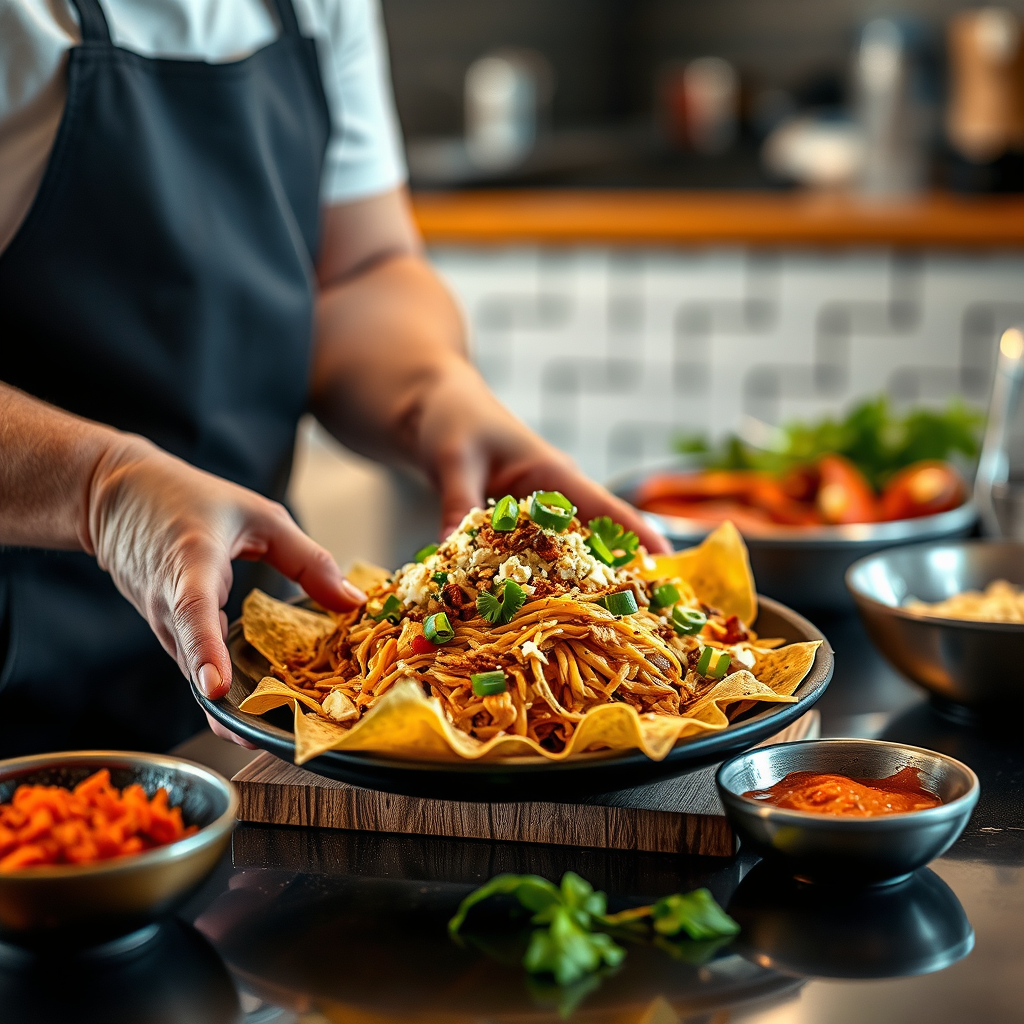 Instructions - shredded chicken nachos recipe
