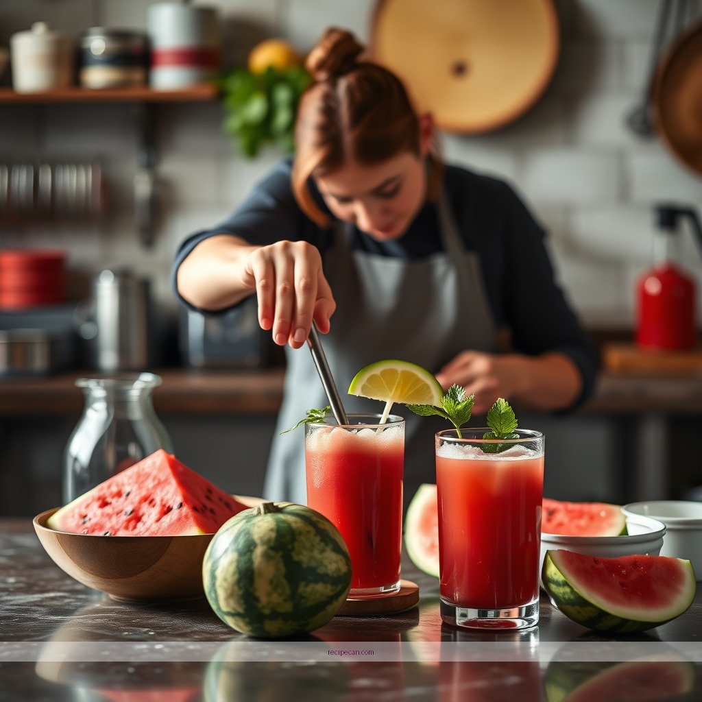 Instructions - juice recipe with watermelon