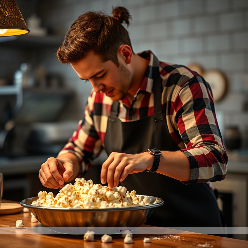 Instructions - popcorn ball recipe using marshmallows