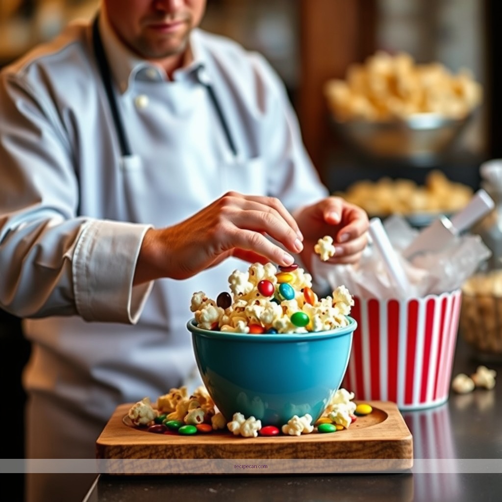 Instructions - popcorn with m&ms recipe
