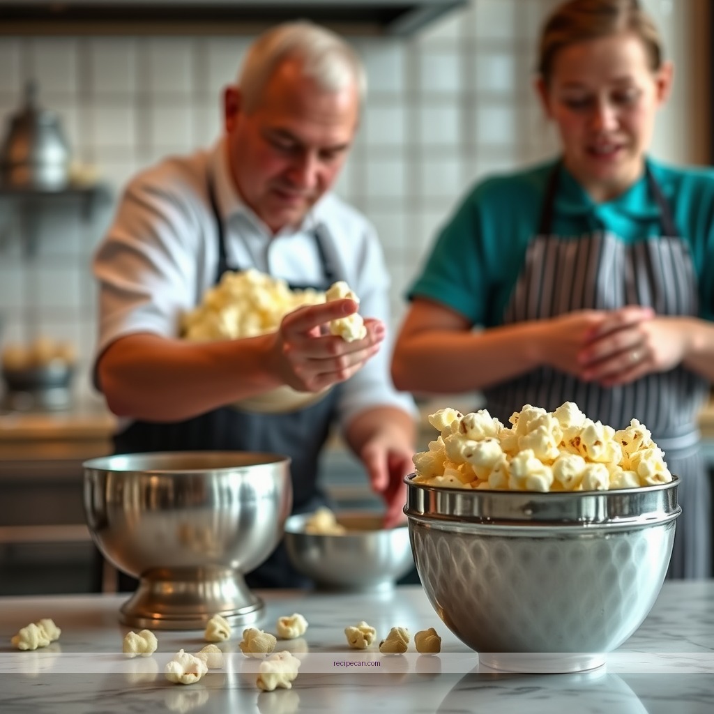 Instructions - recipe for popcorn and white chocolate