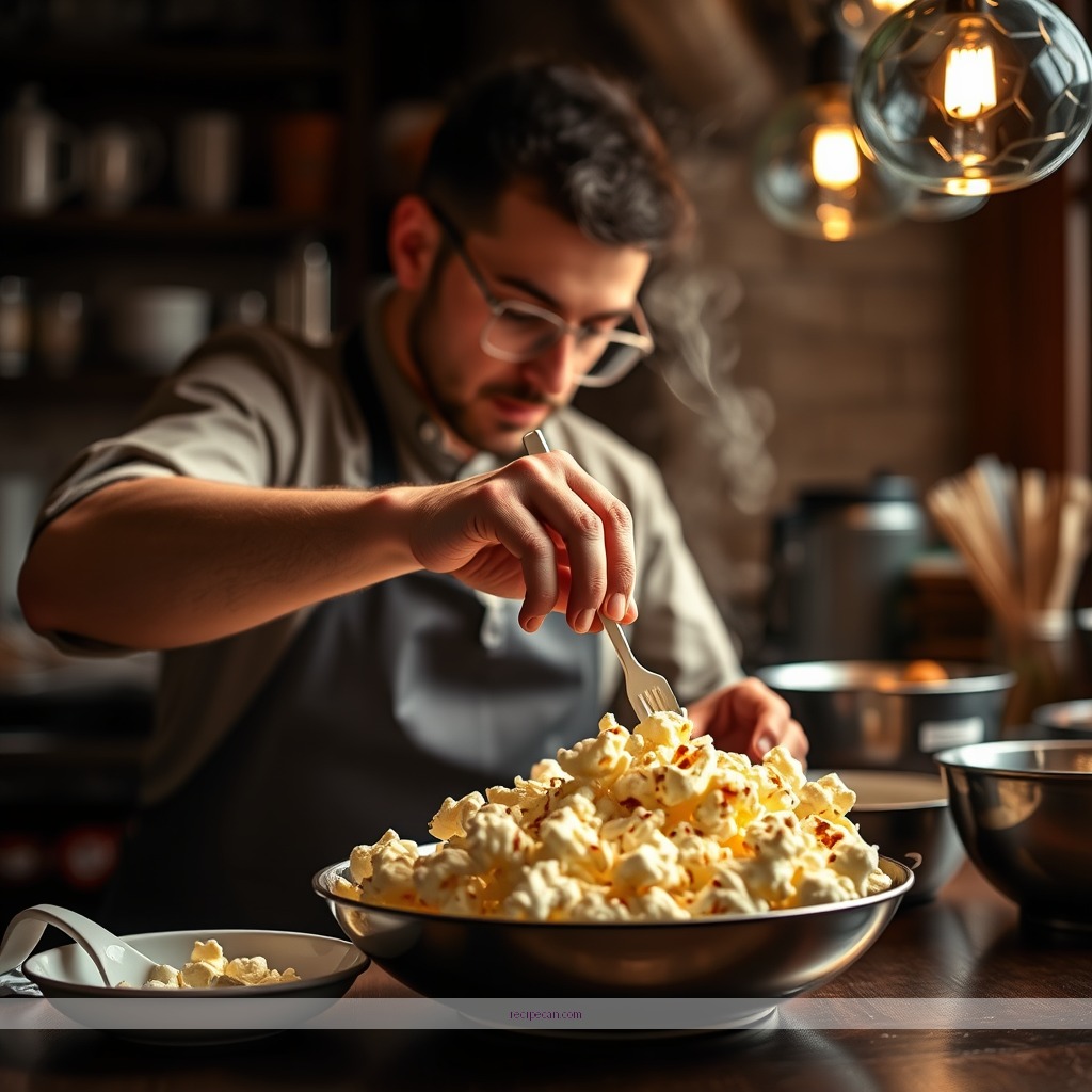 Instructions - recipe for popcorn with white chocolate