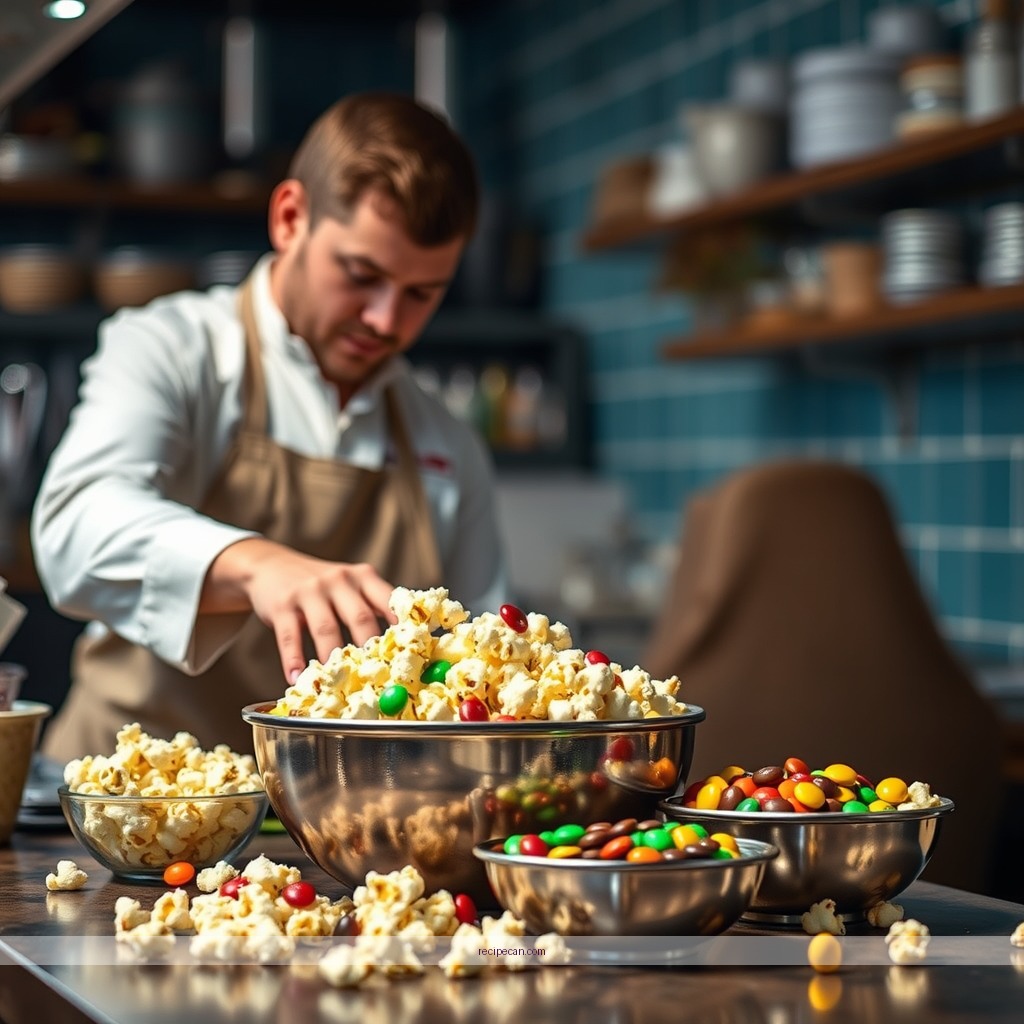 Instructions - popcorn and m&ms recipe