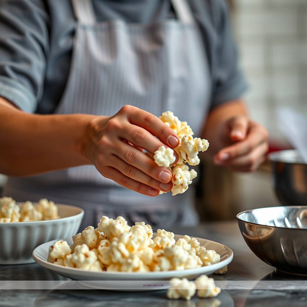 Instructions - popcorn and white chocolate recipe