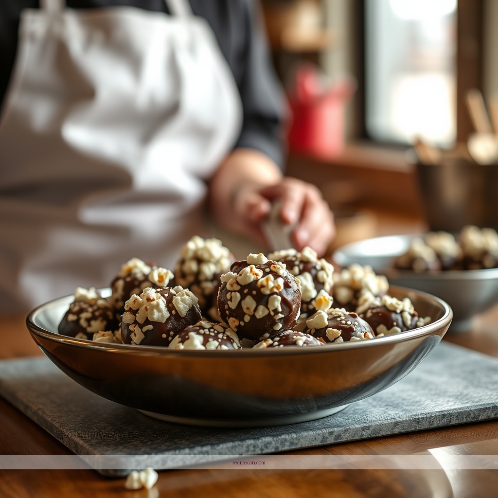 Instructions - recipe for chocolate popcorn balls