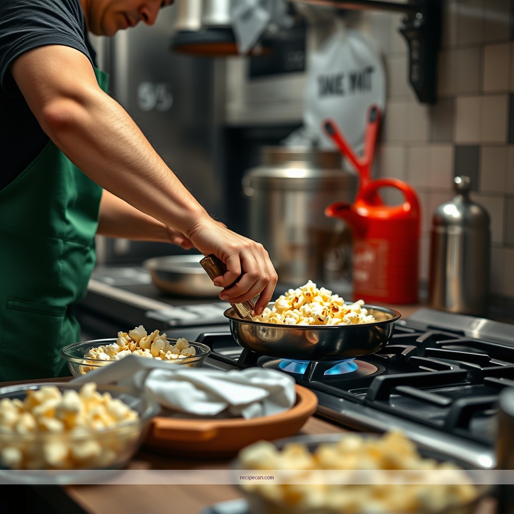Instructions - popcorn recipe on stove