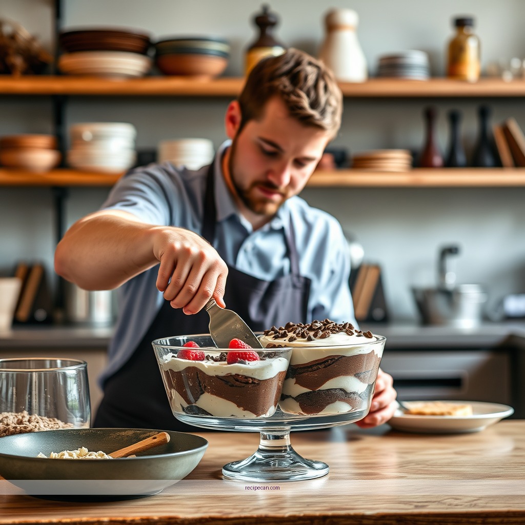 Instructions - chocolate brownie trifle recipe