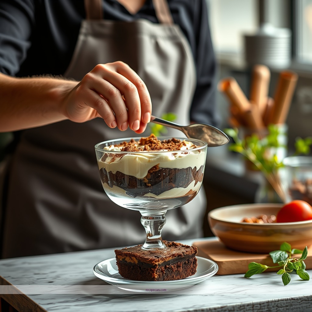 Instructions - brownie trifle dessert recipe