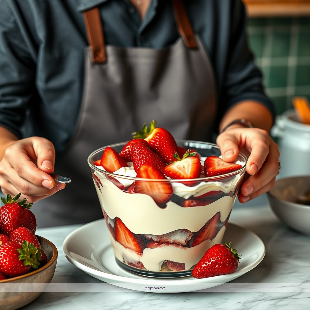 Instructions - recipe for strawberry trifle dessert