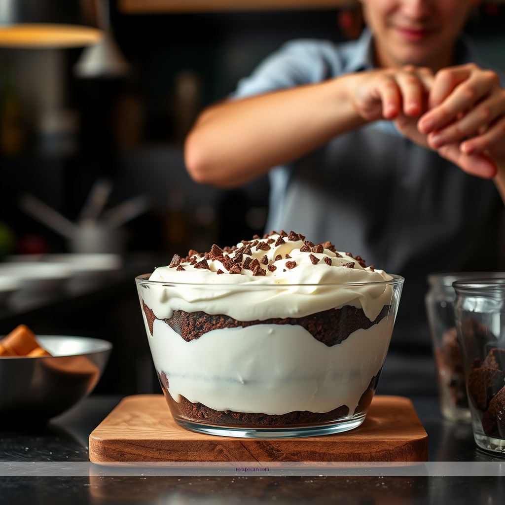 Instructions - recipe for brownie trifle