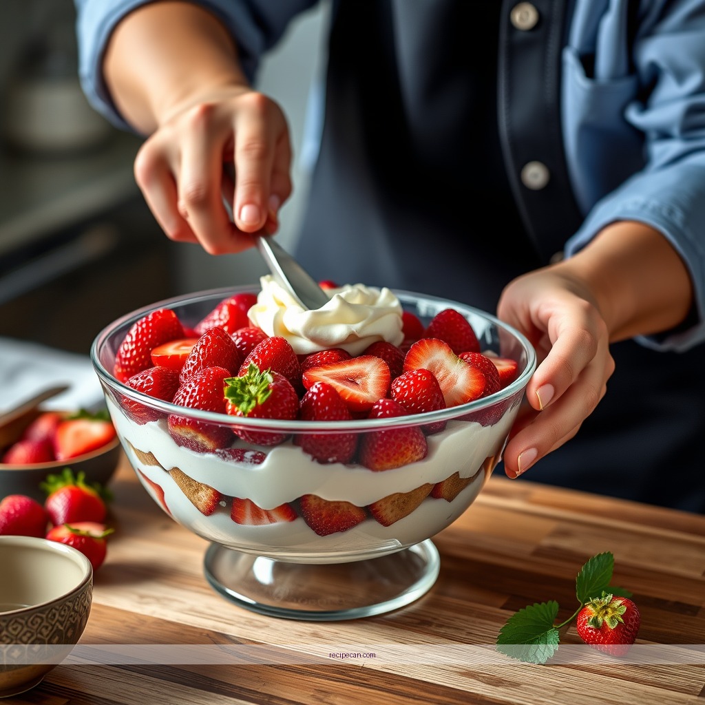 Instructions - recipe for strawberry angel food cake trifle