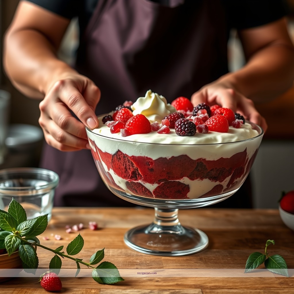 Instructions - recipe for red velvet trifle