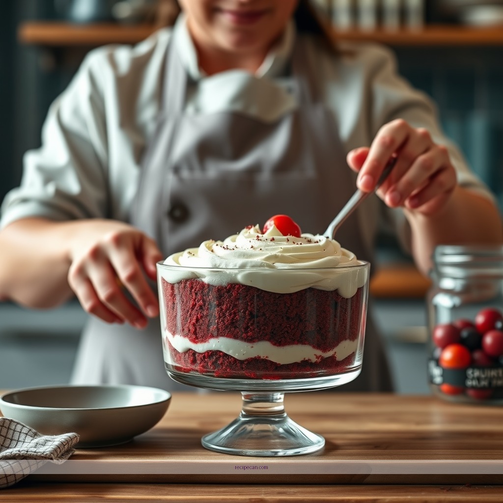 Instructions - red velvet cake trifle recipe