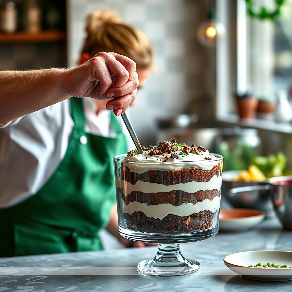 Instructions - st patrick's day brownie trifle recipe