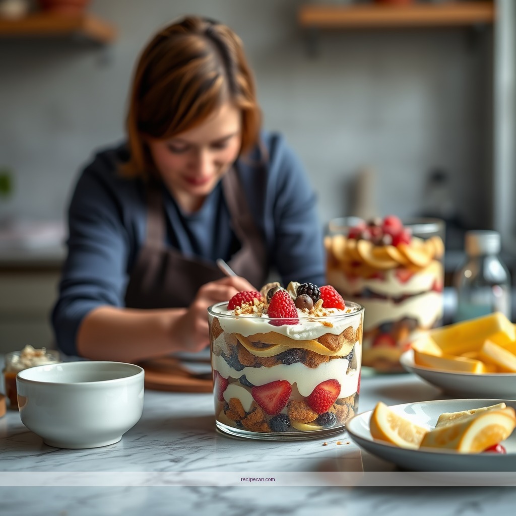 Instructions - recipe for a trifle dessert