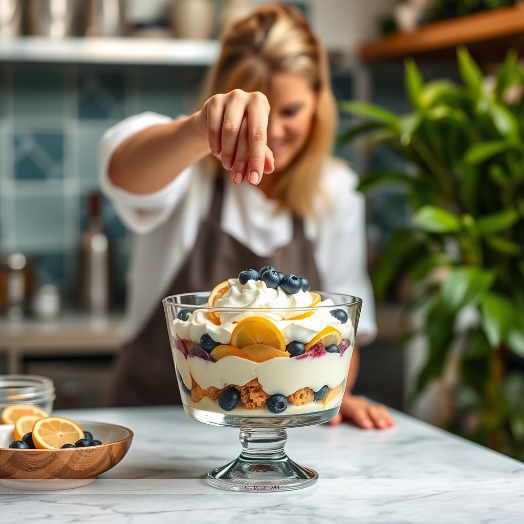 Instructions - recipe for lemon blueberry trifle