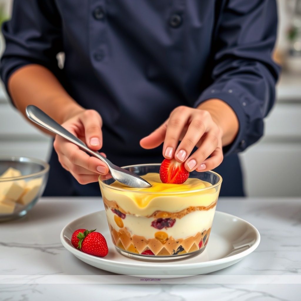Instructions - recipe of trifle with custard