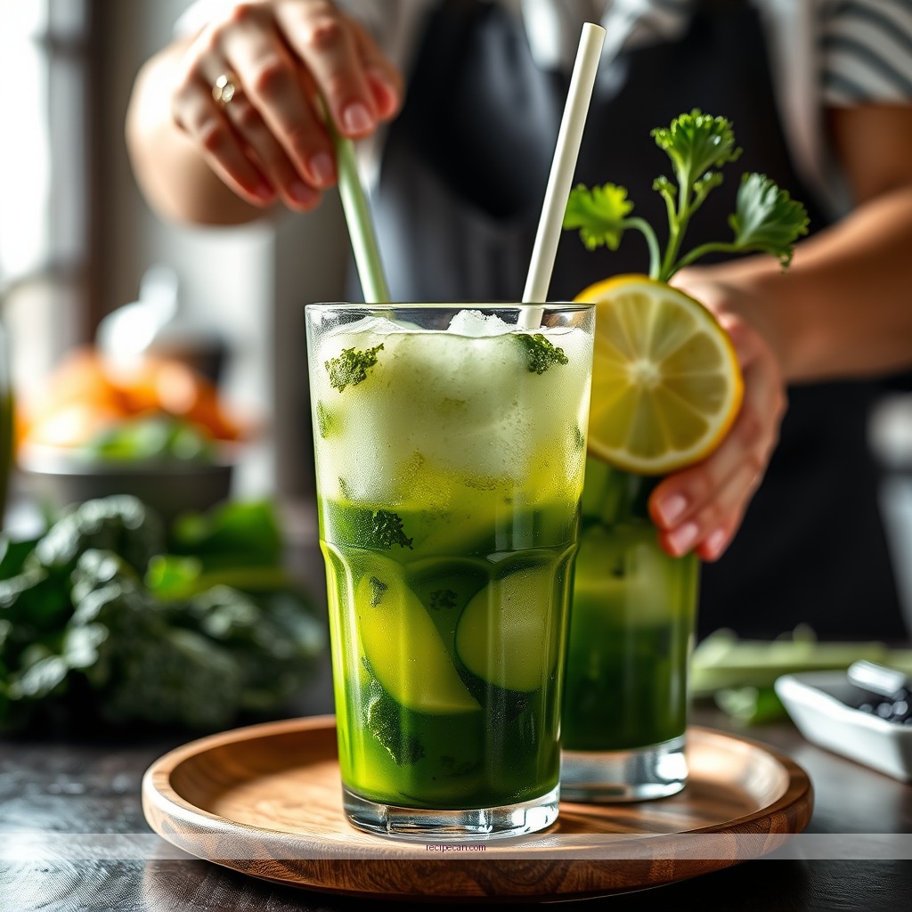 Instructions - recipe for kale juice drink