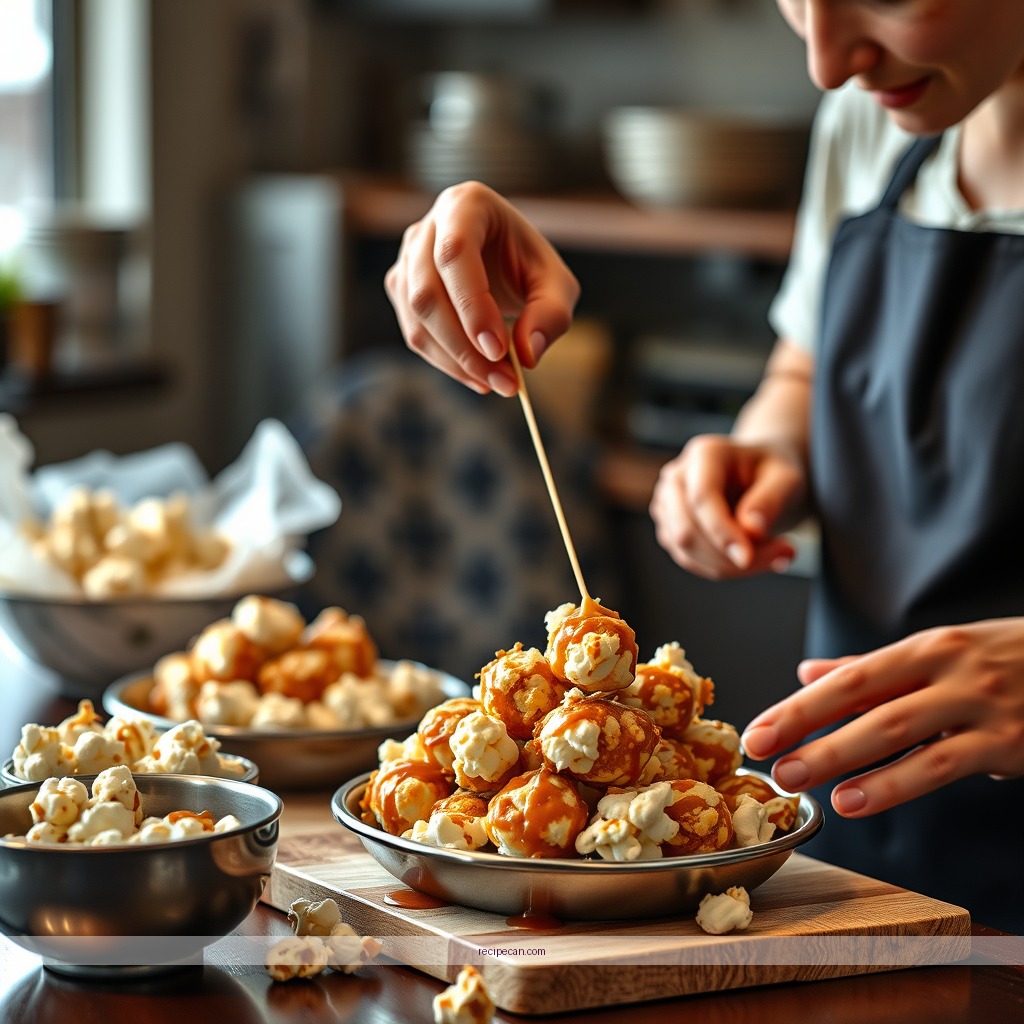 Instructions - popcorn balls recipe with caramel