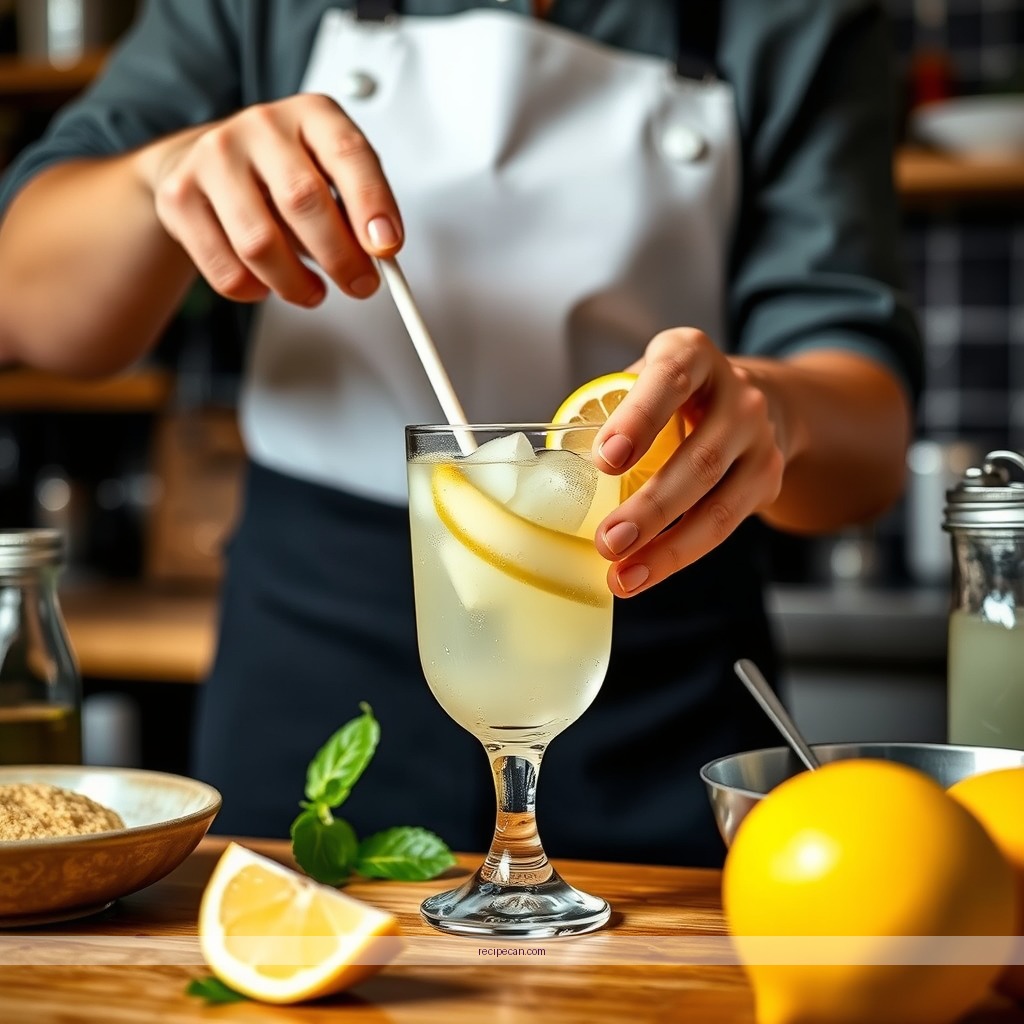 Instructions - lemonade recipe with lemon juice for 1 glass