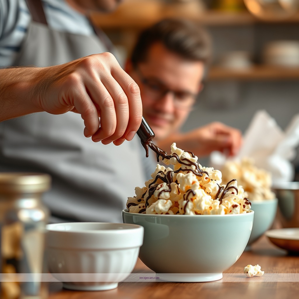 Instructions - chocolate drizzled popcorn recipe