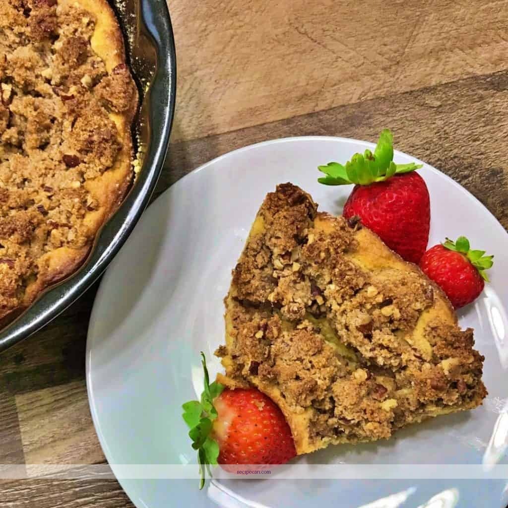 Keto Coffee Cake Baking Process Step-By-Step Ingredients Delicious Keto Coffee Cake - keto coffee cake recipe