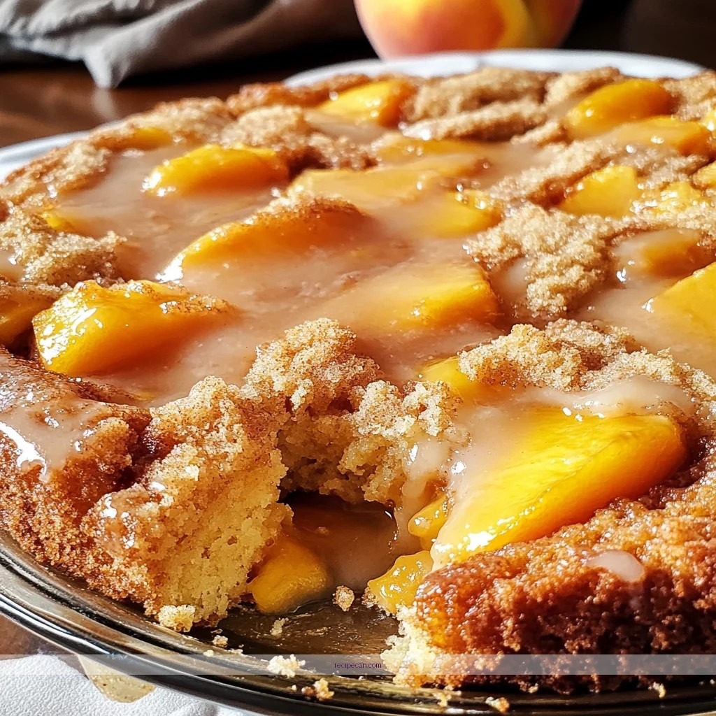 Peach Coffee Cake Ingredients Fresh Peaches Flour Sugar Delicious Peach Coffee Cake - recipe for peach coffee cake
