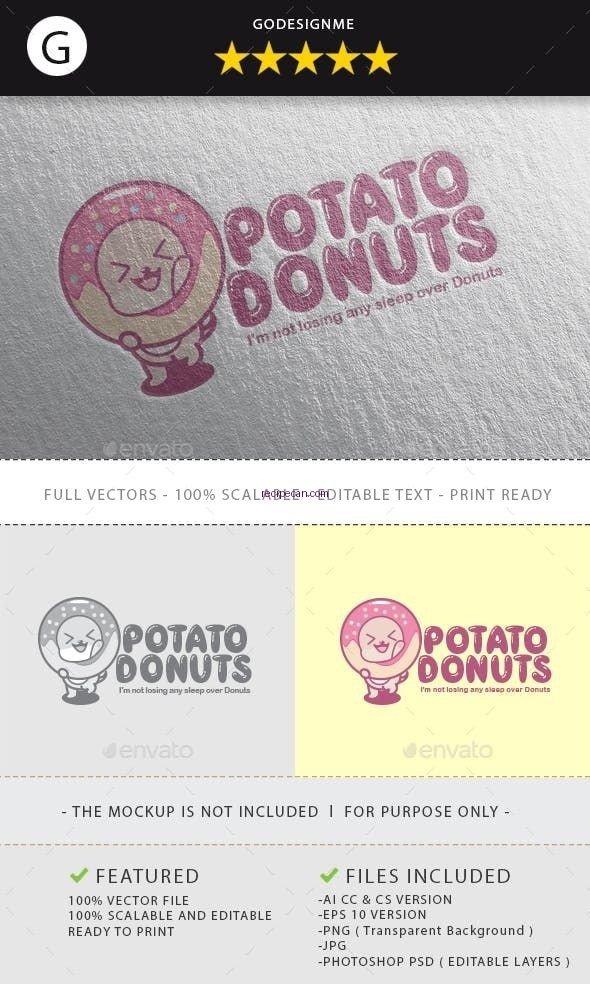 Potato Donuts Logo - donut recipe with potato