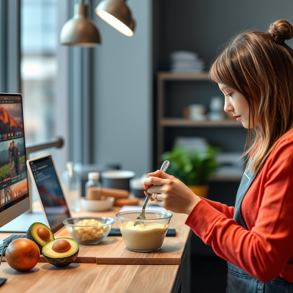 Preparation - recipe for avocado mayonnaise