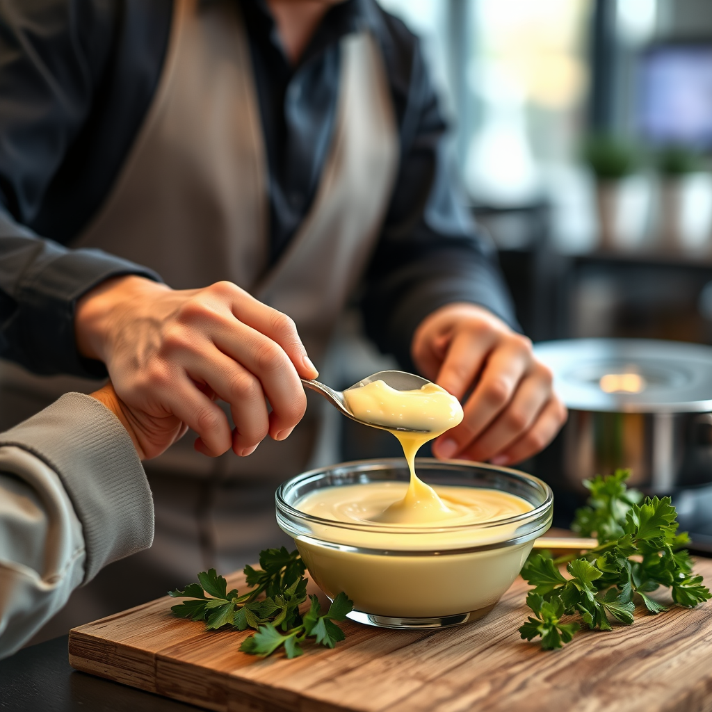 Preparation - extra virgin olive oil mayonnaise recipe