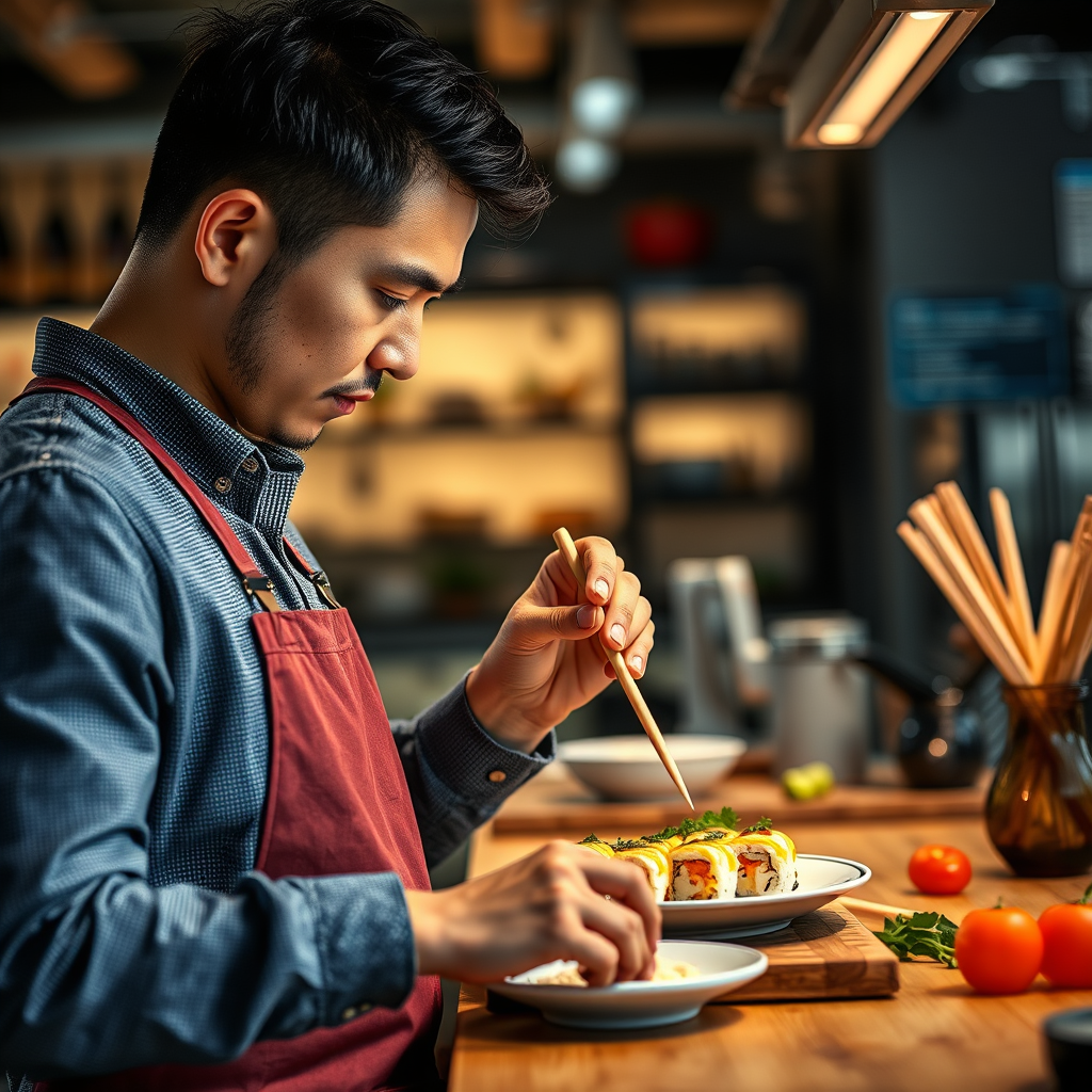 Preparation - spicy mayonnaise recipe for sushi
