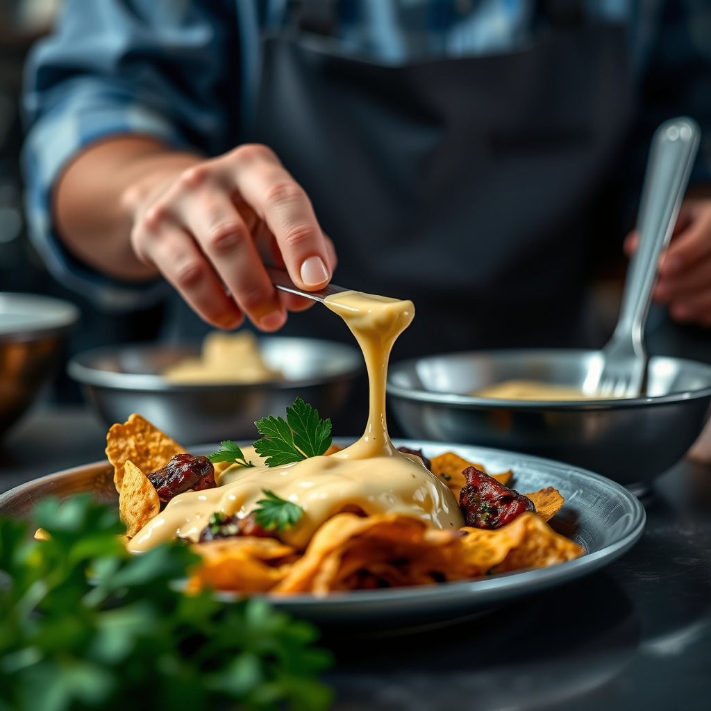 Preparation - cheese sauce recipe for nachos