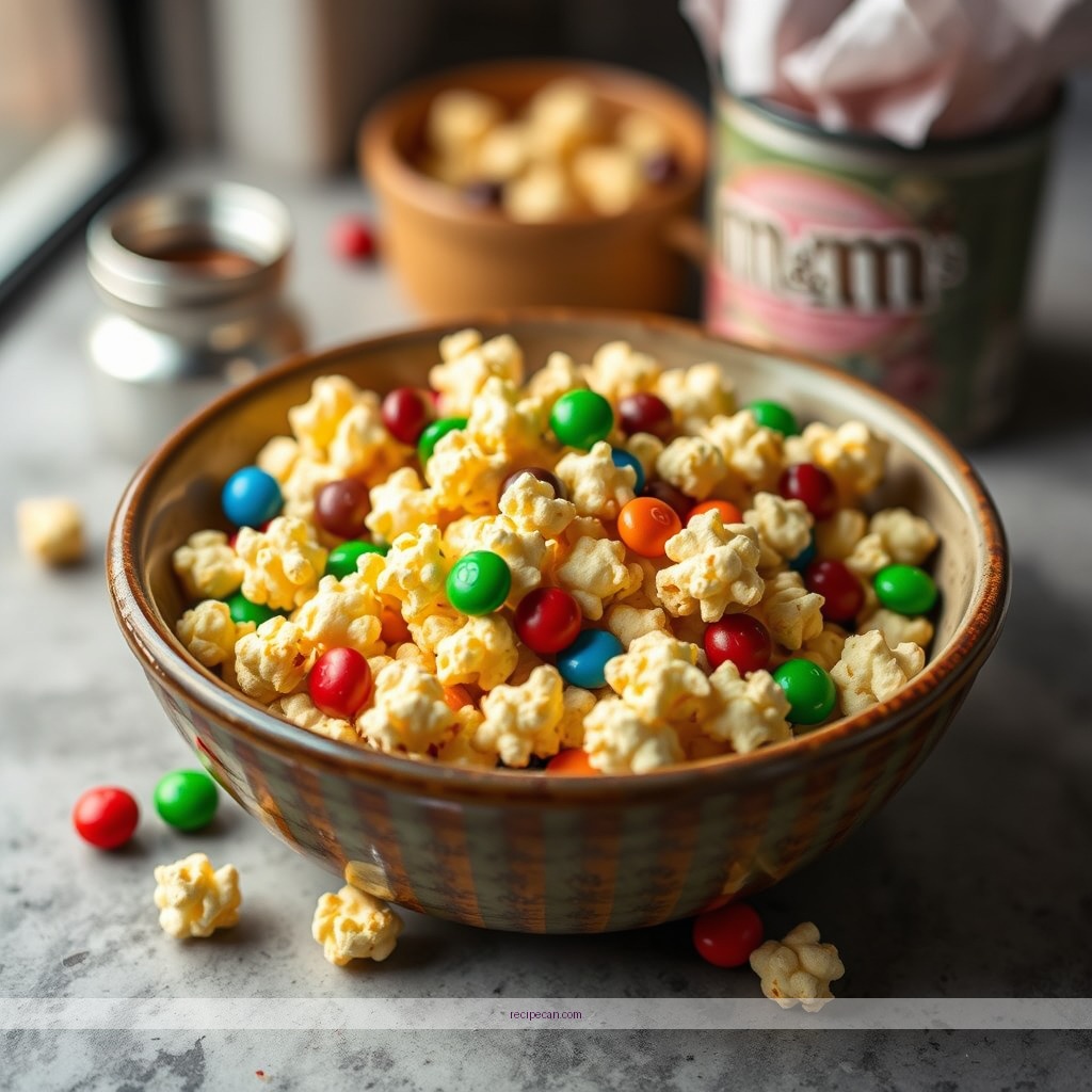 Recipe - m&m popcorn recipe