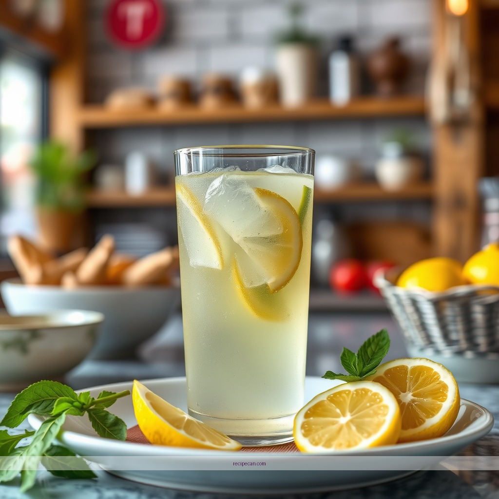 Recipe - lemonade recipe with lemon juice for 1 glass