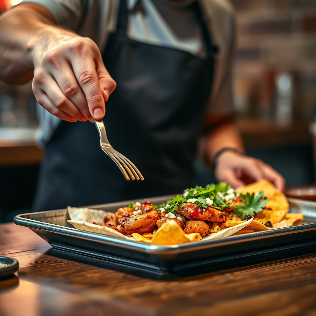 Serve - barbecue chicken nachos recipe