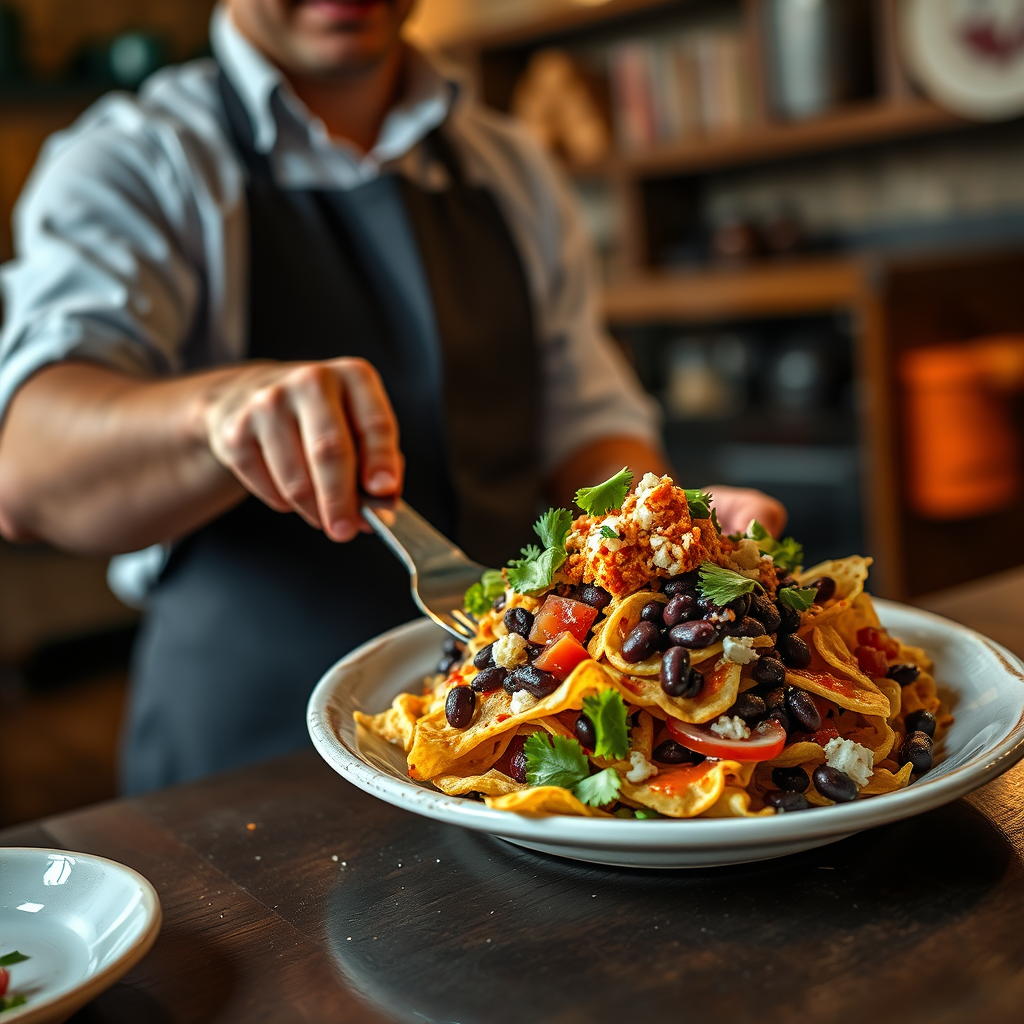 Serve - nachos recipe with black beans