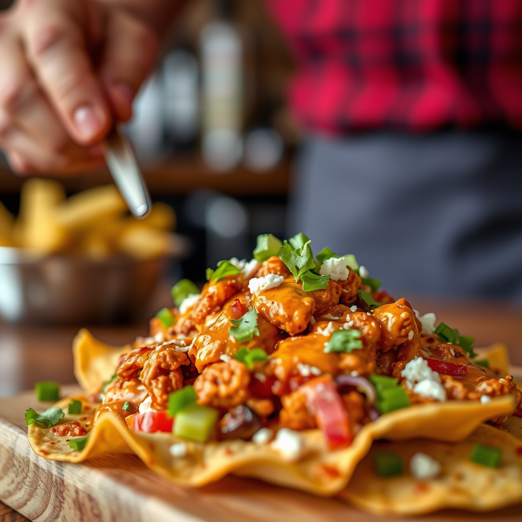 Spicy Chicken Nachos - loaded nacho recipes