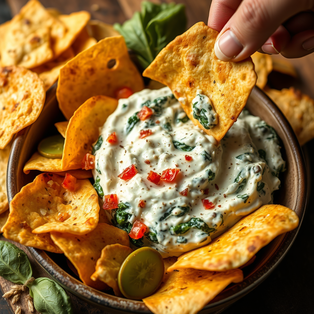 Spinach and Artichoke Dip - recipe for dips for nachos