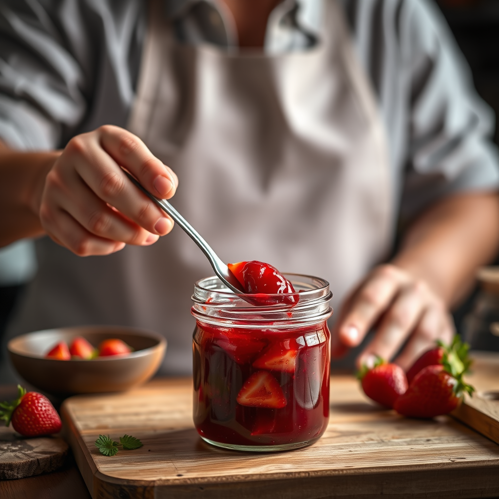 Step-by-Step Protocol - recipe for strawberry freezer jam