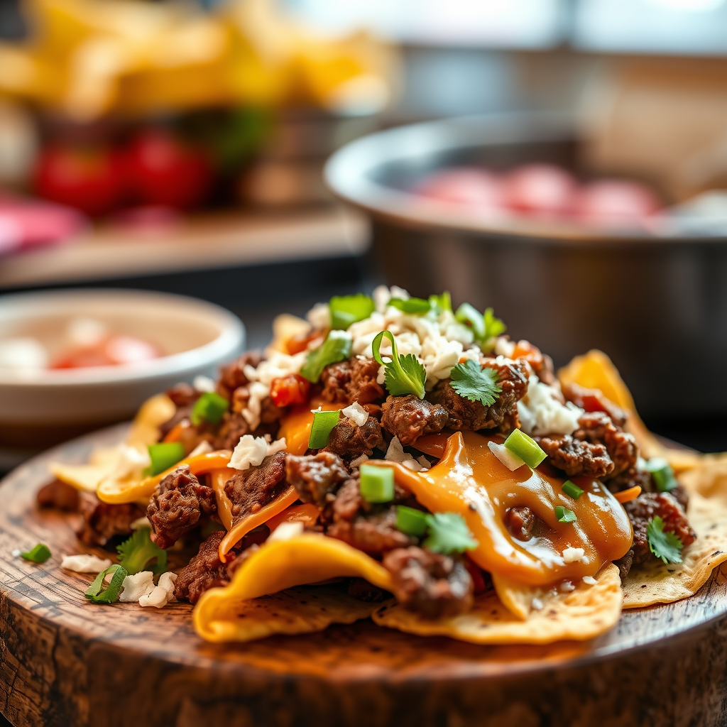 Tex-Mex Beef Nachos - nachos recipes with ground beef