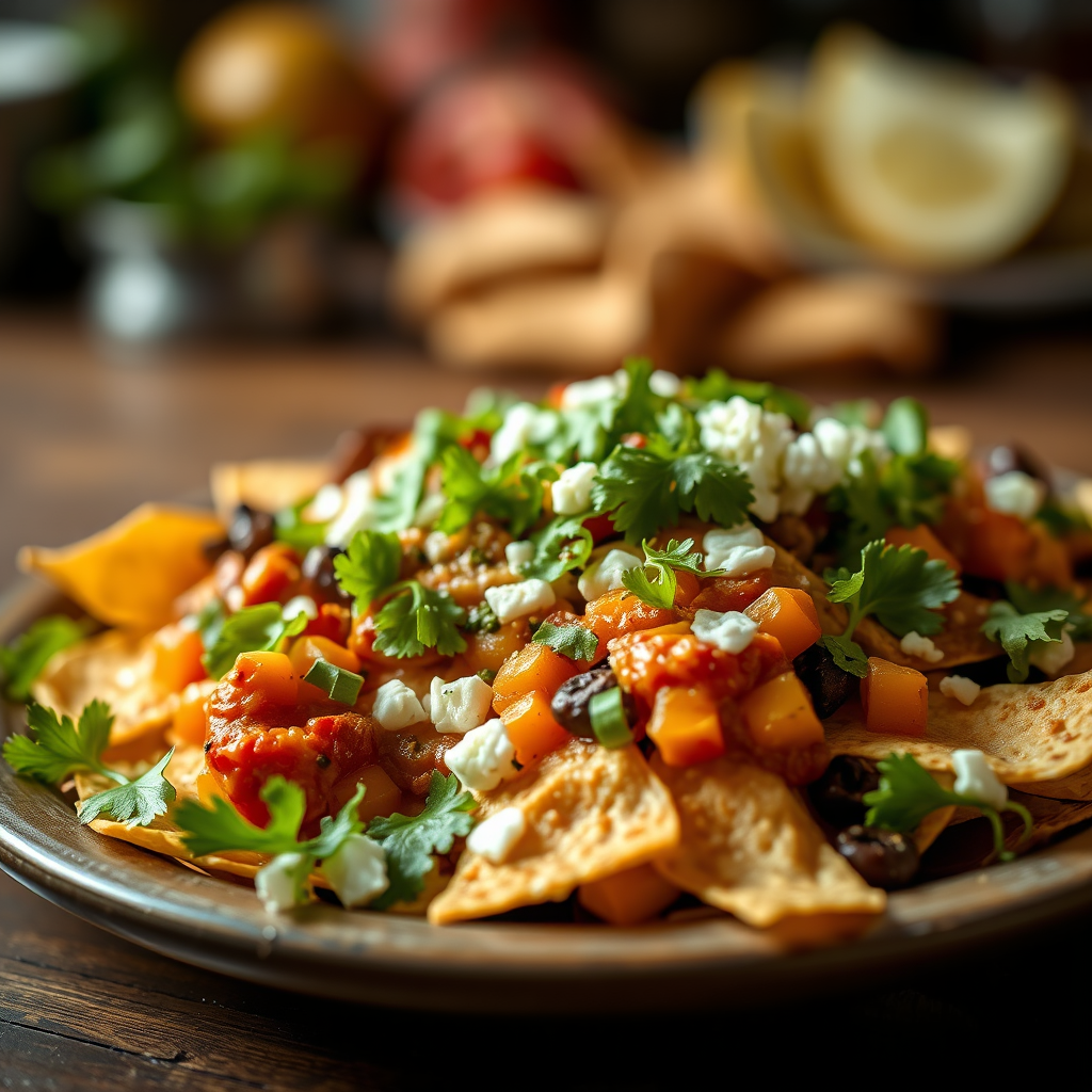 Vegetarian Nachos - loaded nacho recipes
