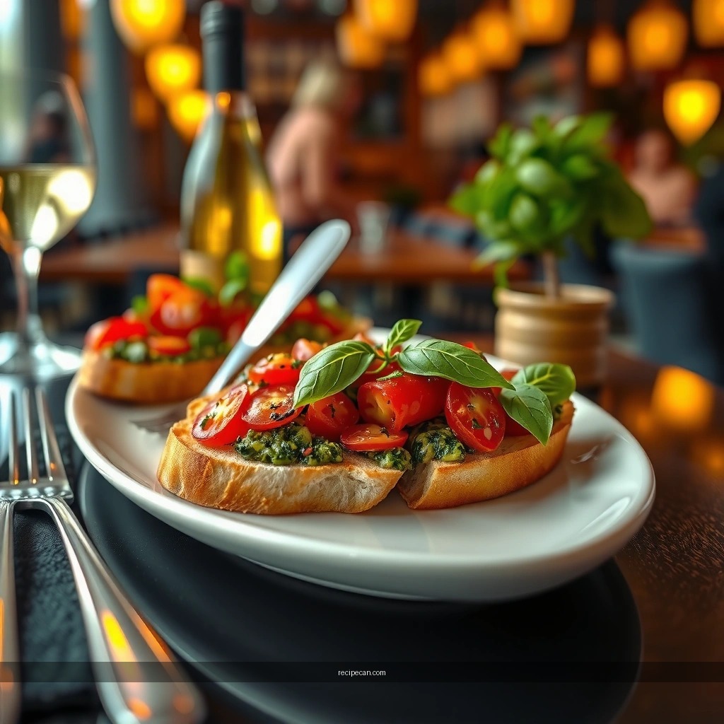 Basil Pesto - pesto bruschetta recipe