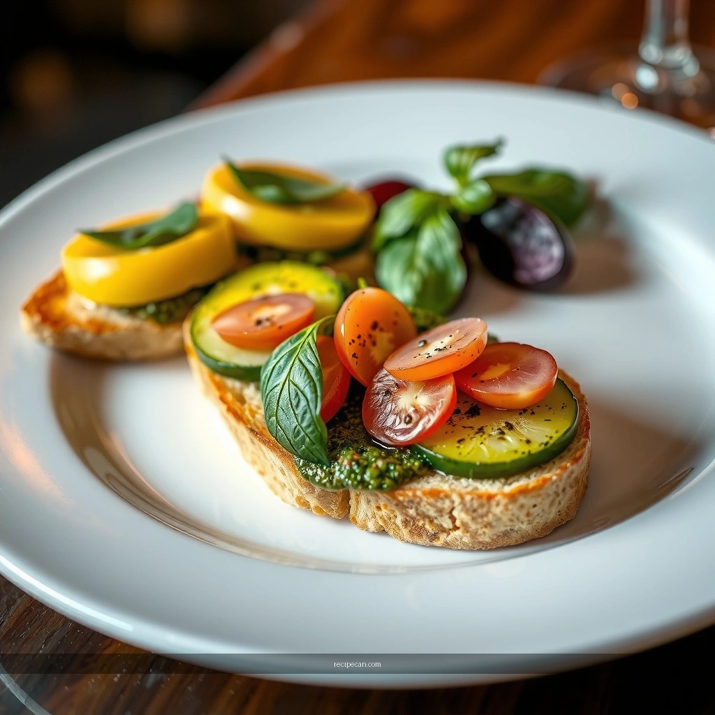 Crostini - bruschetta with pesto recipe