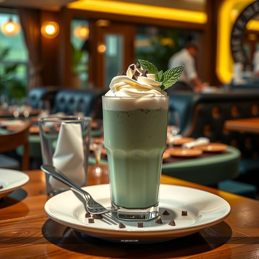 Extra Creamy - recipe for mint chocolate chip milkshake