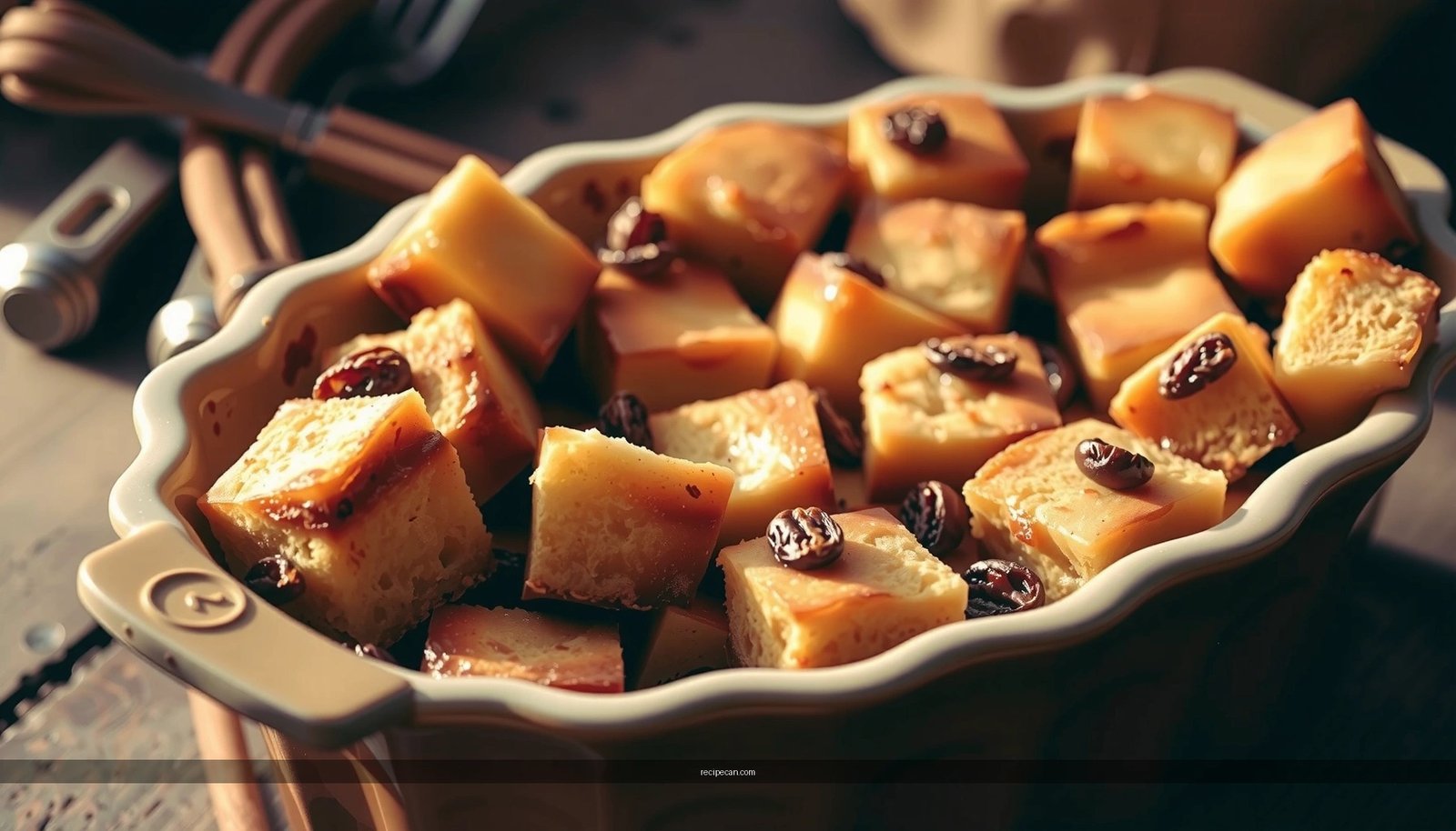 Bread Pudding Recipe with Raisin Cinnamon Bread