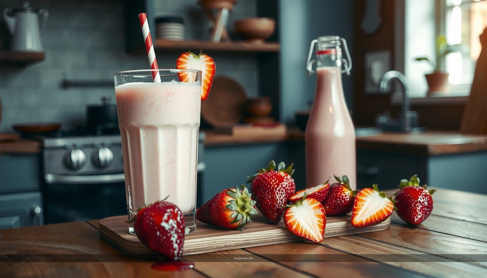 Recipe for Strawberry Milkshake Without Ice Cream