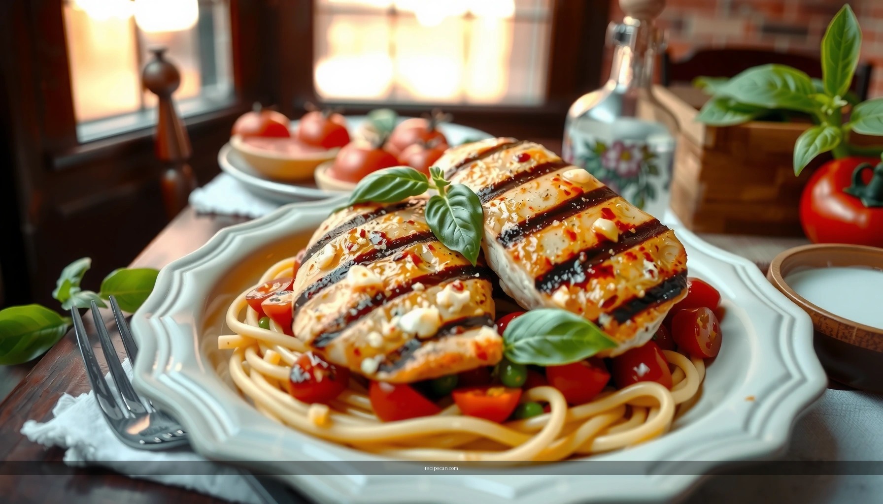 Chicken Bruschetta Recipe with Pasta