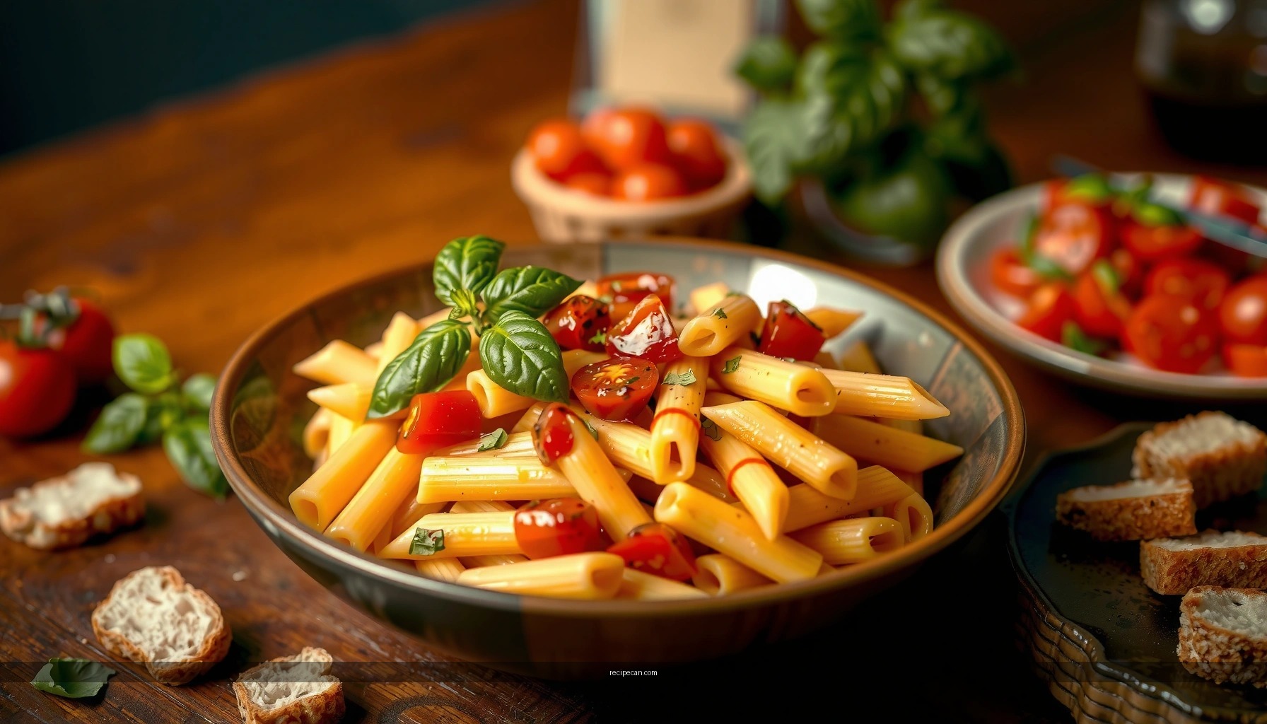 Bruschetta Pasta Recipe: Easy Tomato Basil Bruschetta Pasta